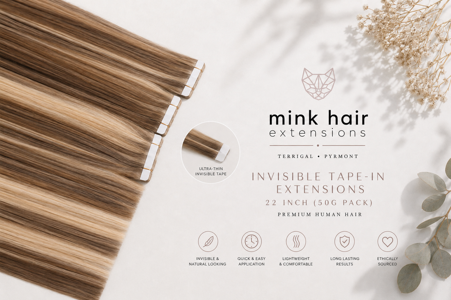 Invisible Tape-in Extensions | 22 Inch (50g Pack)